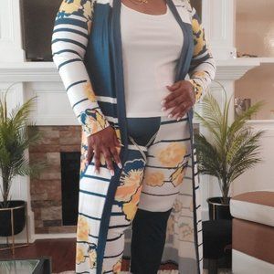 Two Piece Pant Set with Full Length Jacket  (1)